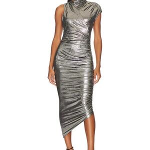 Chase Dress in Glamorous Metallic Asymmetrical Dress